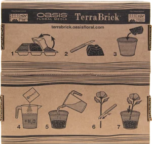 Top view of a case of OASIS® TerraBrick® Floral Media.