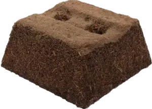 A brick of OASIS® TerraBrick® Floral Media.