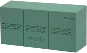 A block of green OASIS® Floral Foam MaxLife Standard.